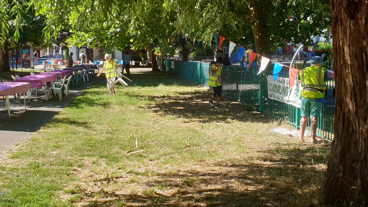 Setting up the Childrens Tea Party area